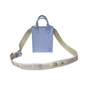 LOUIS VUITTON Sac Plat bag Epi leather blue
